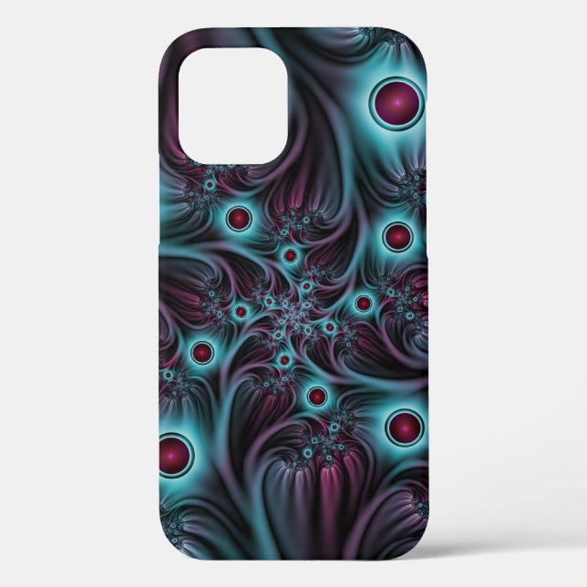 Into the Depth Blue Pink Abstract Fractal Art Case-Mate iPhone Case (Back)
