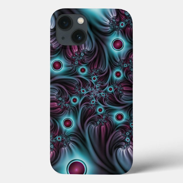 Into the Depth Blue Pink Abstract Fractal Art Case-Mate iPhone Case (Back)