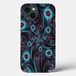 Into the Depth Blue Pink Abstract Fractal Art iPhone 13 Case