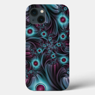 Into the Depth Blue Pink Abstract Fractal Art iPhone 13 Case