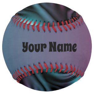 Into the Depth Blue Pink Abstract Fractal Art Name Softball