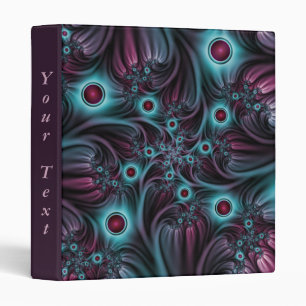Into the Depth Blue Pink Abstract Fractal Art Text Binder