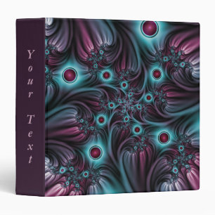 Into the Depth Blue Pink Abstract Fractal Art Text Binder