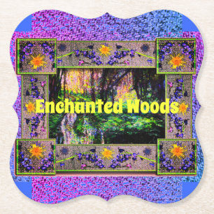 Into the Enchanted Woods Artwork Paper Coaster