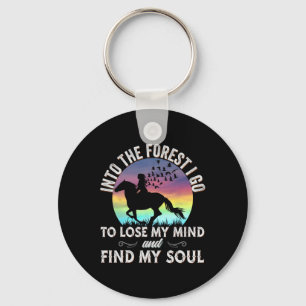 Into The Forest I Go Horseck Riding Horse Lover Eq Keychain