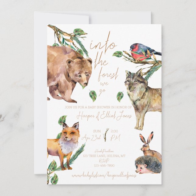 Into The Forest We Go | Baby Shower Invite (Front)