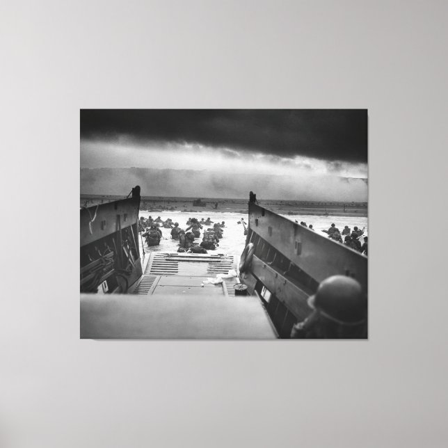 Into The Jaws Of Death LCVP World War II Omaha Canvas Print (Front)