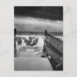 Into The Jaws Of Death LCVP World War II Omaha Postcard