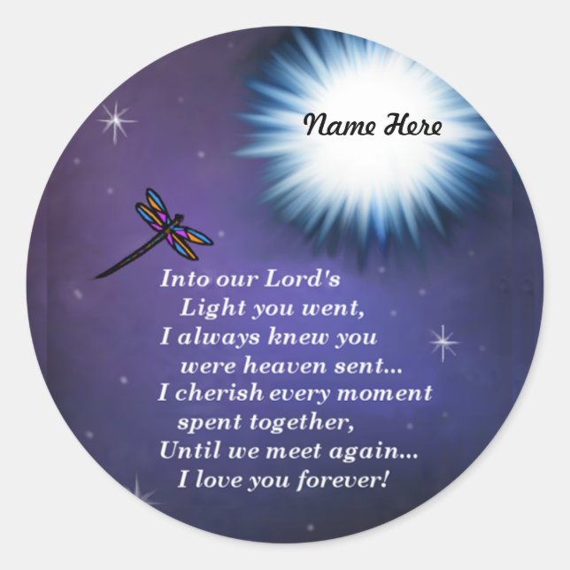 Into The Light Dragonfly Classic Round Sticker (Front)