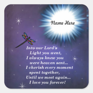 Into The Light Dragonfly Square Sticker