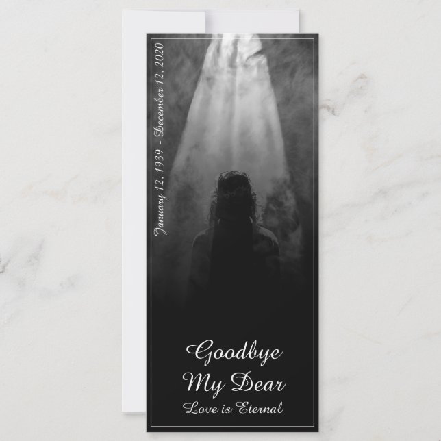 Into the Light - Goodbye My Dear Memorial Card (Front)