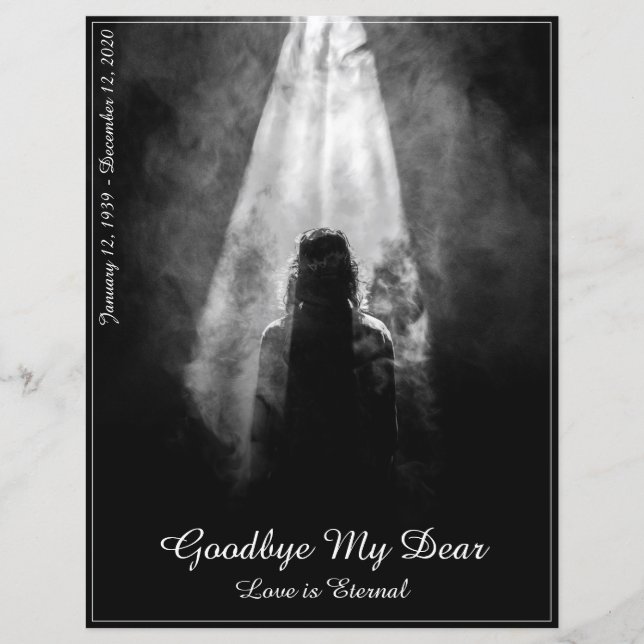 Into the Light - Goodbye My Dear Memorial Card (Front)