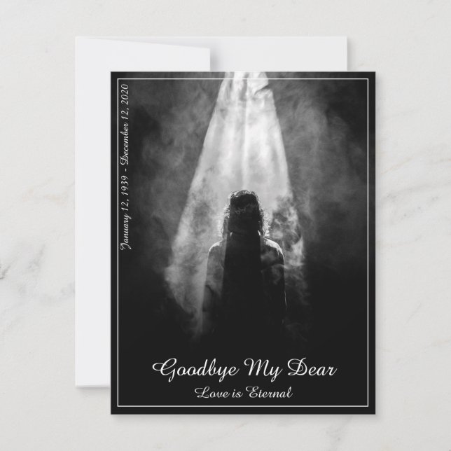 Into the Light - Goodbye My Dear Memorial Card (Front)