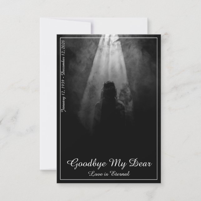 Into the Light - Goodbye My Dear Memorial Card (Front)