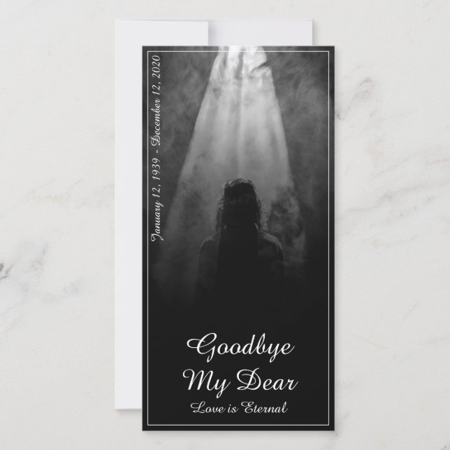 Into the Light - Goodbye My Dear Memorial Card (Front)