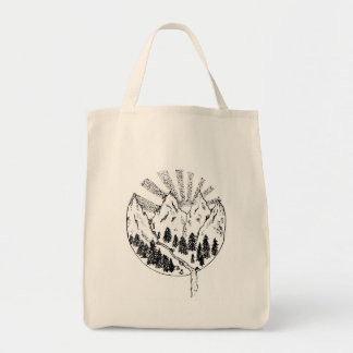 Into the Mountains Grocery Tote Bag