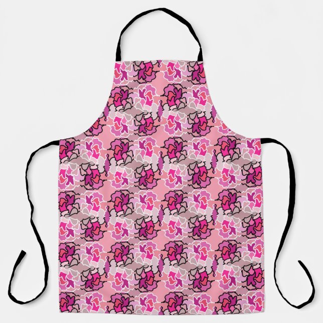 Into The Pink Mid Century Geometric Pattern Art  Apron (Front)