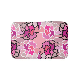 Into The Pink Mid Century Geometric Pattern Art Bath Mat