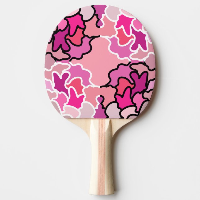 Into The Pink Mid Century Geometric Pattern Art Ping Pong Paddle (Front)
