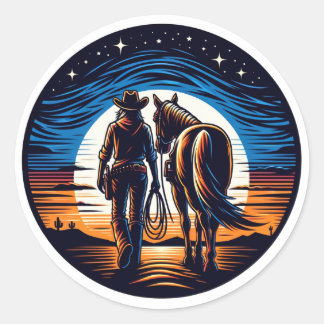 Into the Sunset Classic Round Sticker