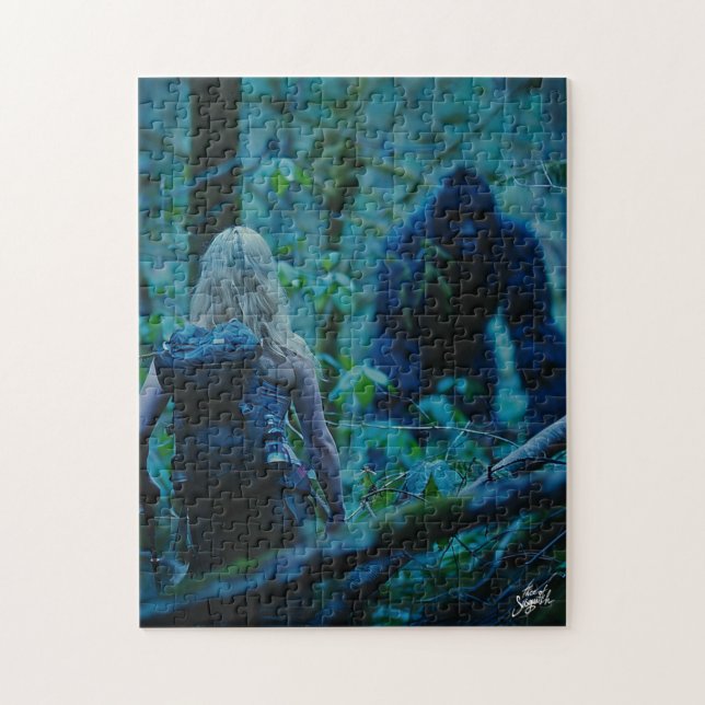 Into the Unknown: Bigfoot Encounter Jigsaw Puzzle (Vertical)