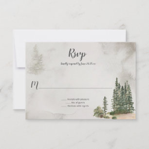Into the Wild Fir Trees Rustic Wedding   RSVP Card