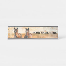 Into the Wild Horse Desk or Hanging Name Plate