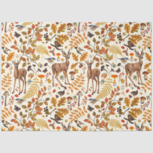 Into the woods/Autumn deer on off white Tissue Paper