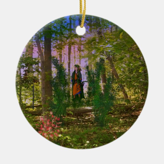 Into the woods ceramic ornament (Front)