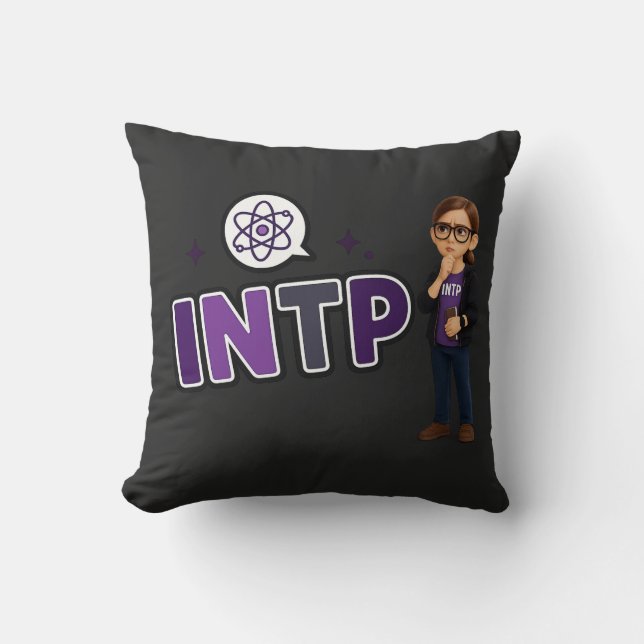 INTP — The Investigative Mind Throw Pillow (Front)