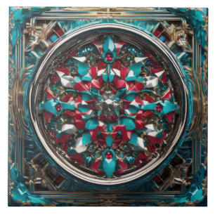 Intricate Abstract Framed Medallion Tile