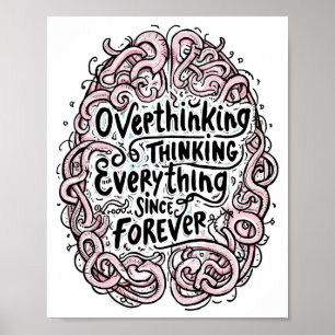 Intricate Abstract Overthinker Typography Poster