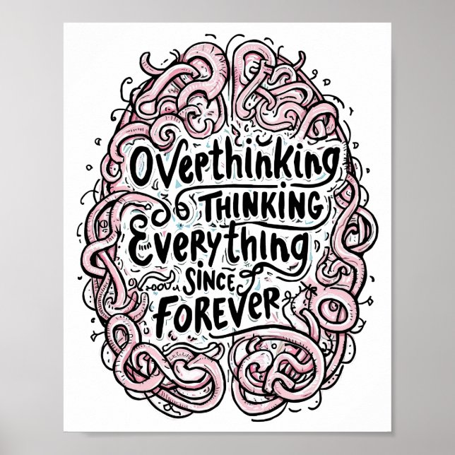 Intricate Abstract Overthinker Typography Poster (Front)