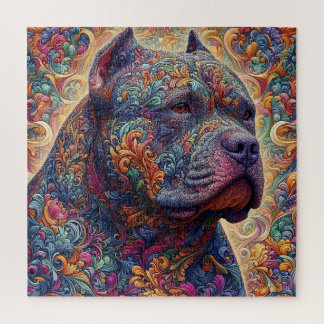 Intricate American Bully Artwork Jigsaw Puzzle