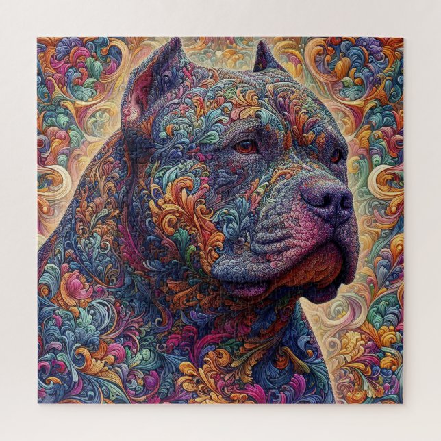Intricate American Bully Artwork Jigsaw Puzzle (Vertical)