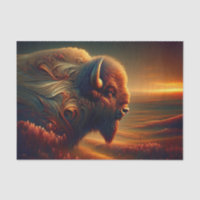 Intricate American Southwest Bison Decoupage 