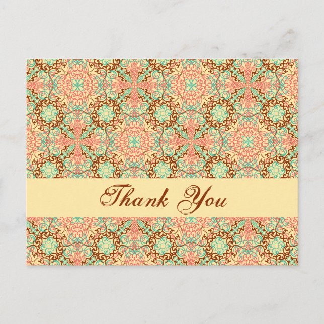 Intricate Arabesque, thank you Postcard (Front)