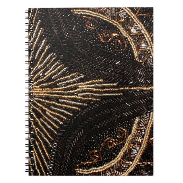 Intricate Beaded Pattern for Vintage Look Notebook (Front)