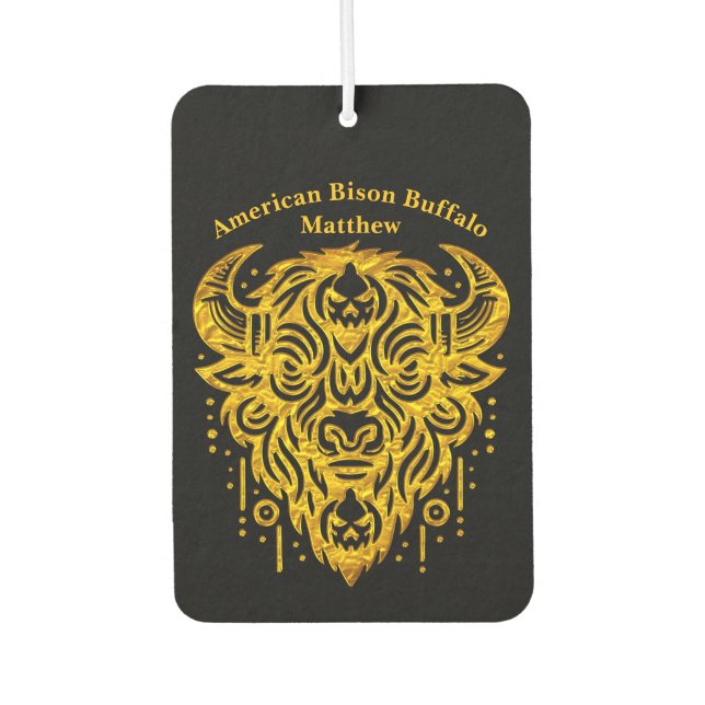 Intricate Bison Design With Tribal Elements Air Freshener (Front)