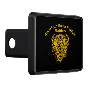 Intricate Bison Design With Tribal Elements Trailer Hitch Cover