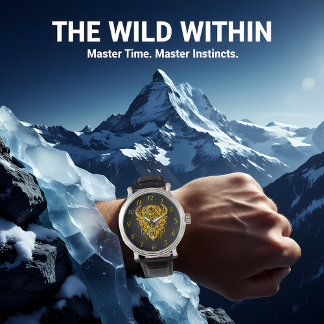 Intricate Bison Design With Tribal Elements Watch