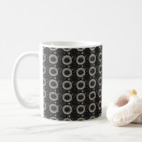 Intricate Black and White Floral Illustration