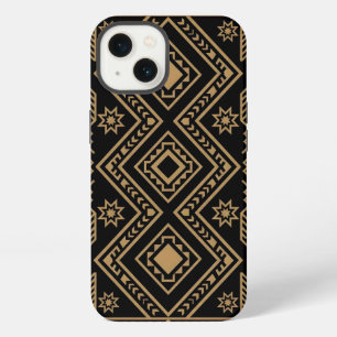Intricate Black Gold Geometric Surface Pattern iPhone 13 Case