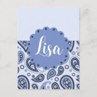 Intricate Blue Floral Paisley Print Design