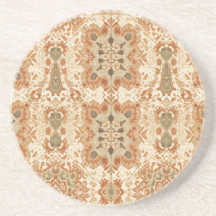 Intricate Bohemian Tile Pattern in Earthy Terracot Coaster