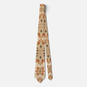 Intricate Bohemian Tile Pattern in Earthy Terracot Tie