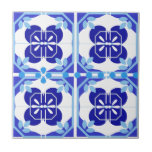 Intricate Bright Blue Navy Azulejos Style Tile<br><div class="desc">Inspired by Portuguese Azulejos, these beautiful bright blue tiles make stunning backsplashes for kitchens and bathrooms. These can also be framed for hanging on walls as accent decor.</div>