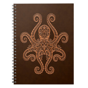 Intricate Brown Octopus Notebook