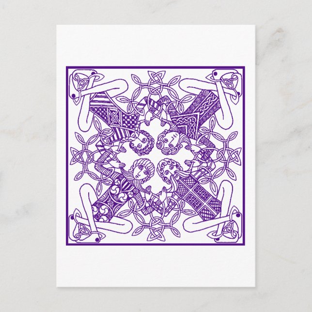 Intricate Celtic Knot Interconnected Symbolism Postcard (Front)