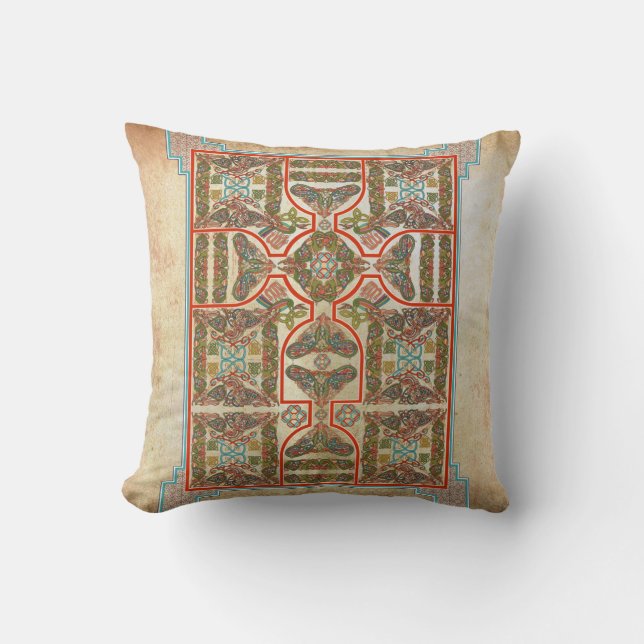 Intricate Celtic Symbols Design Knotwork Carpet Throw Pillow (Front)